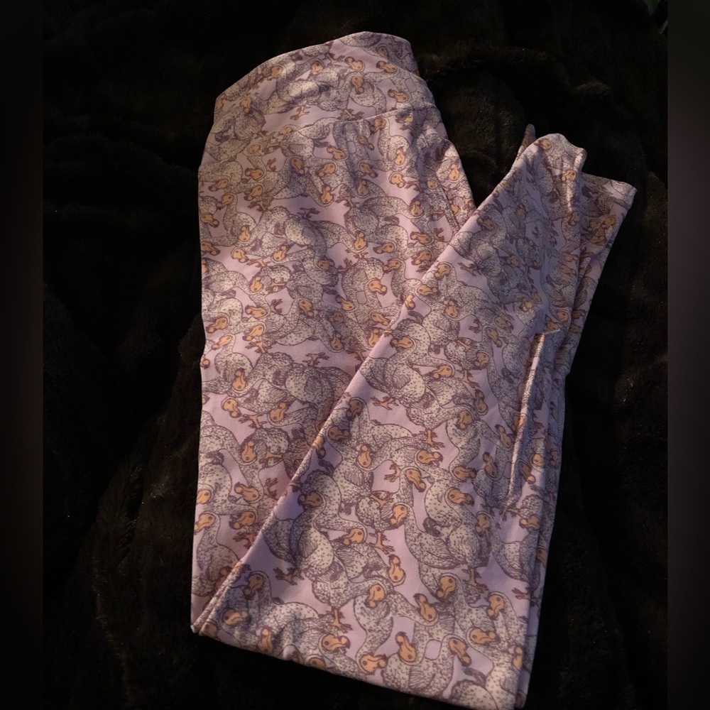 LulaRoe Lavender Dodo Bird Leggings - Picture 2 of 5
